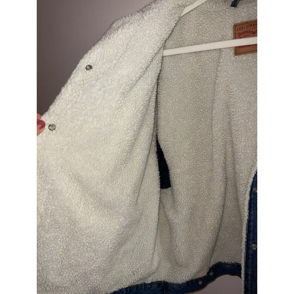 Levi’s Sherpa Lined Denim Trucker Jacket 3X Blue Jean Jacket